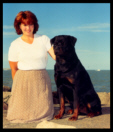 Cooper with Breeder-Handler Ms. Holley Eldred of Rottihaus Rottweilers